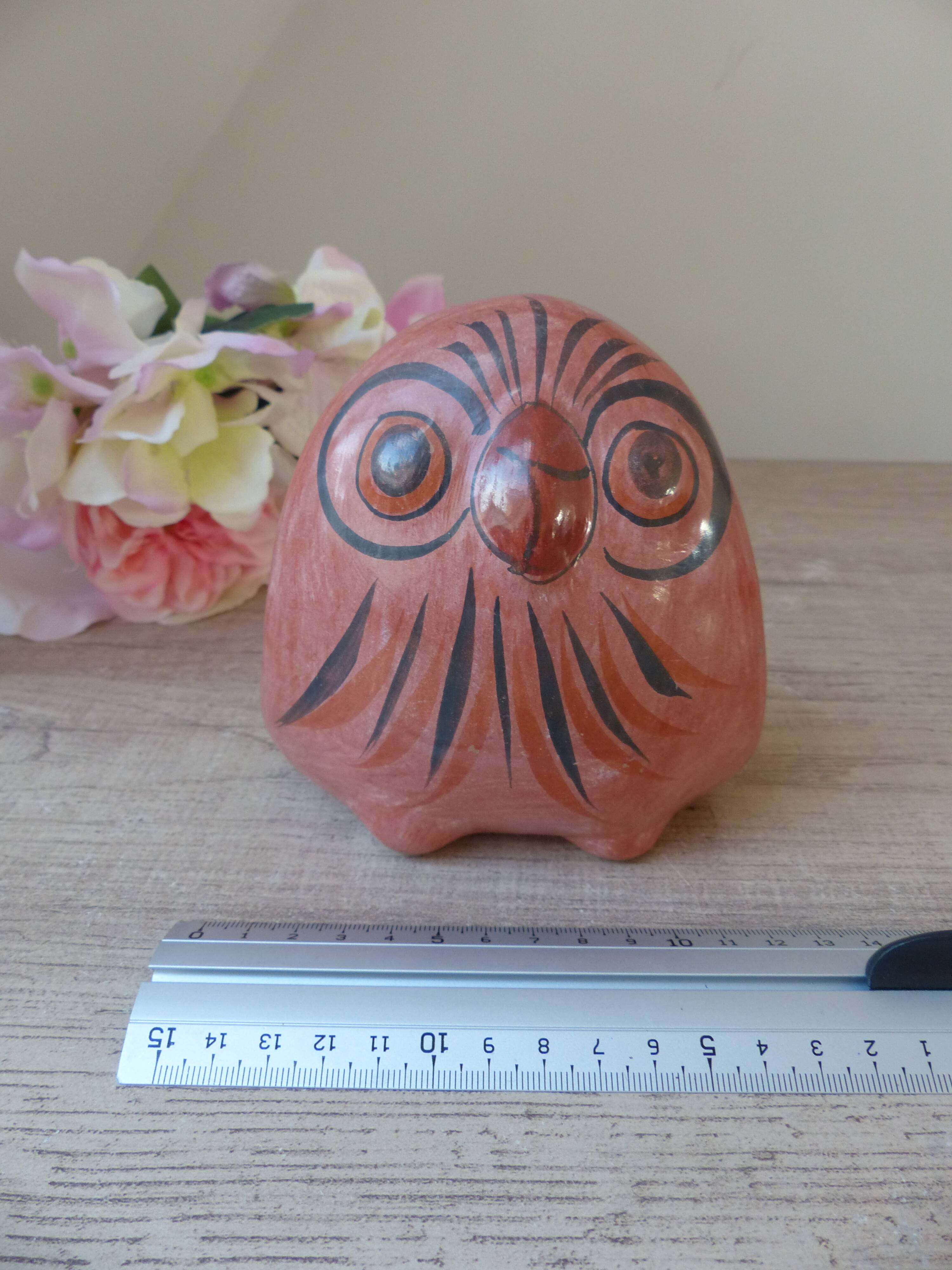 Vintage mexican owl decor bird dove ceramic hand painted tonala