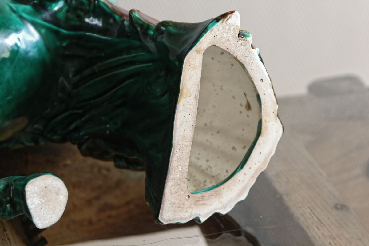 Green earthenware horse