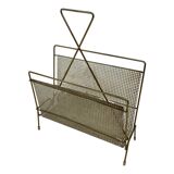 Vintage magazine rack 60s brass design