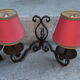Pair of wrought iron wall lamps