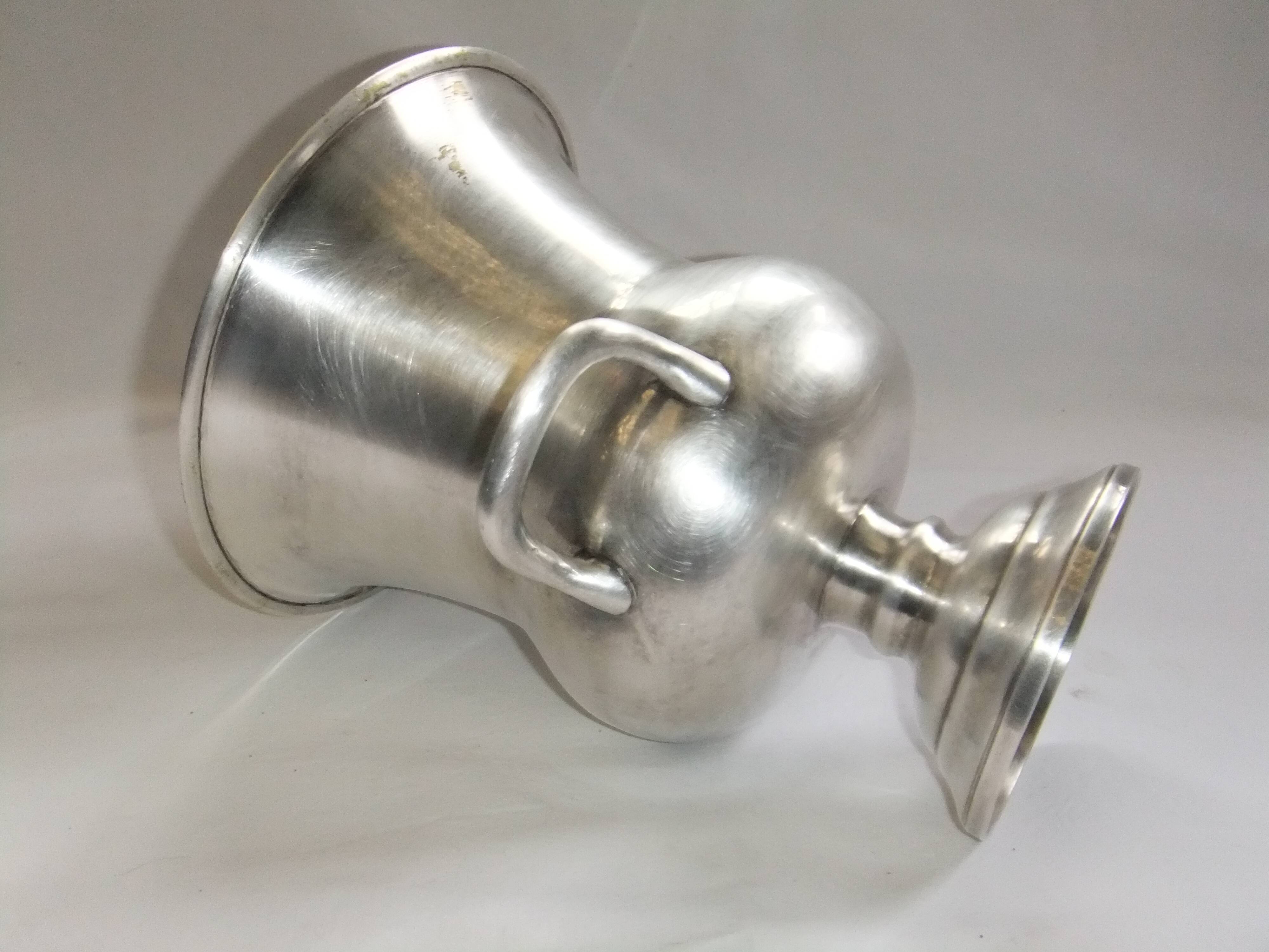 Old champagne bucket with vintage silver metal cooler Medici