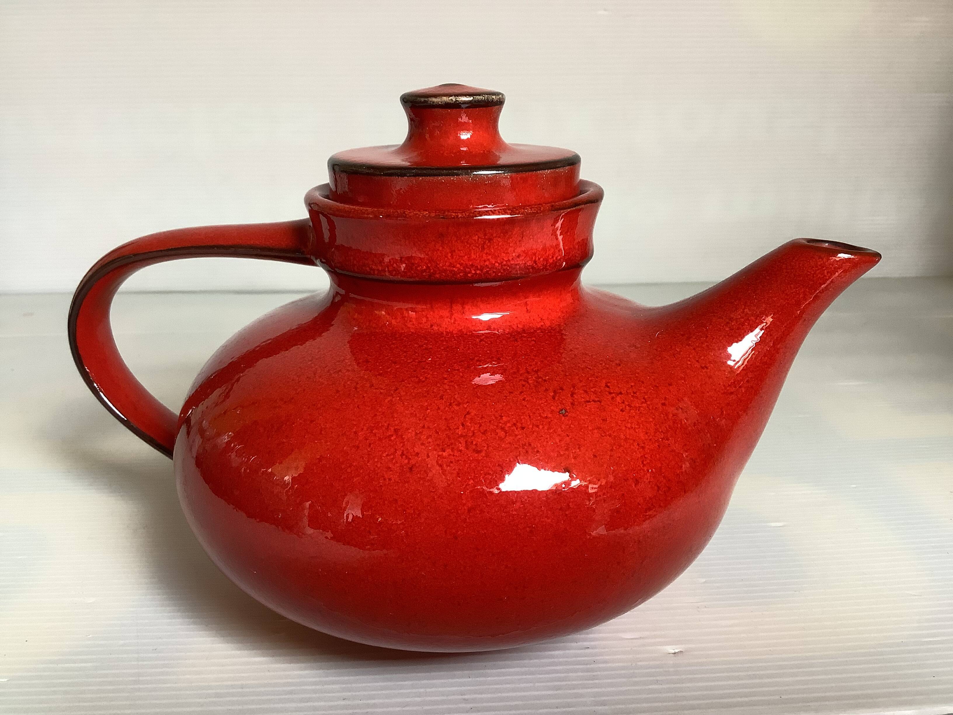 Jasba Germany red teapot