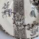 Hollow decorative plate Choisy-le-Roi black flowers and border