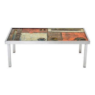 Steel ceramic coffee table by Robert & Jean Cloutier circa 1950