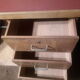 Vintage 50's 60's. Office in oak and red moleskine. TBE