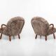 Rare pair of Clam chairs by Arnold Madsen for Madsen & Schubell, Denmark 1944
