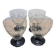 Set Of 4 Art Deco Wine Glasses With Black Base, 1930s