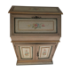 Secretary in pine, wood painted with floral patterns.