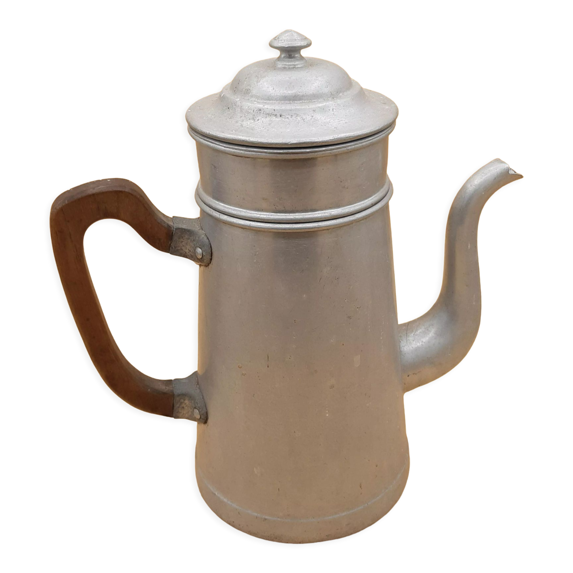 Antique aluminum coffee maker