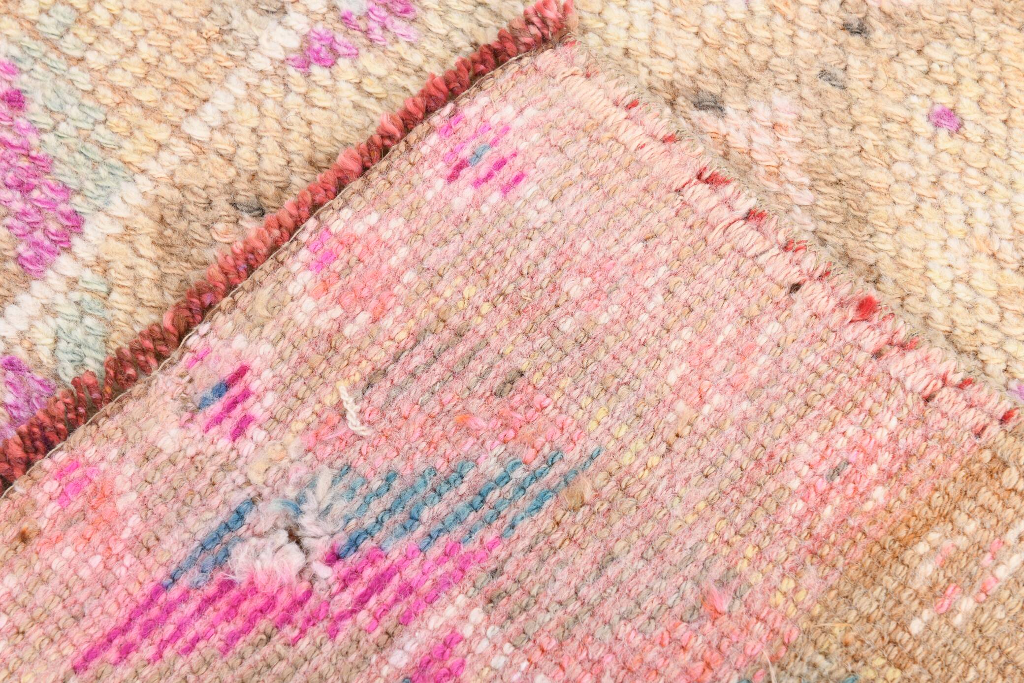 Vintage Super Soft Pink Runner Rug, 85x394Cm