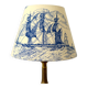 Marine decoration lampshade, antique blue toile de Jouy