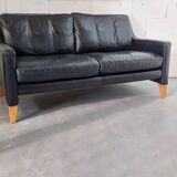 2-seater Scandinavian leather sofa 1970s