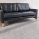 2-seater Scandinavian leather sofa 1970s