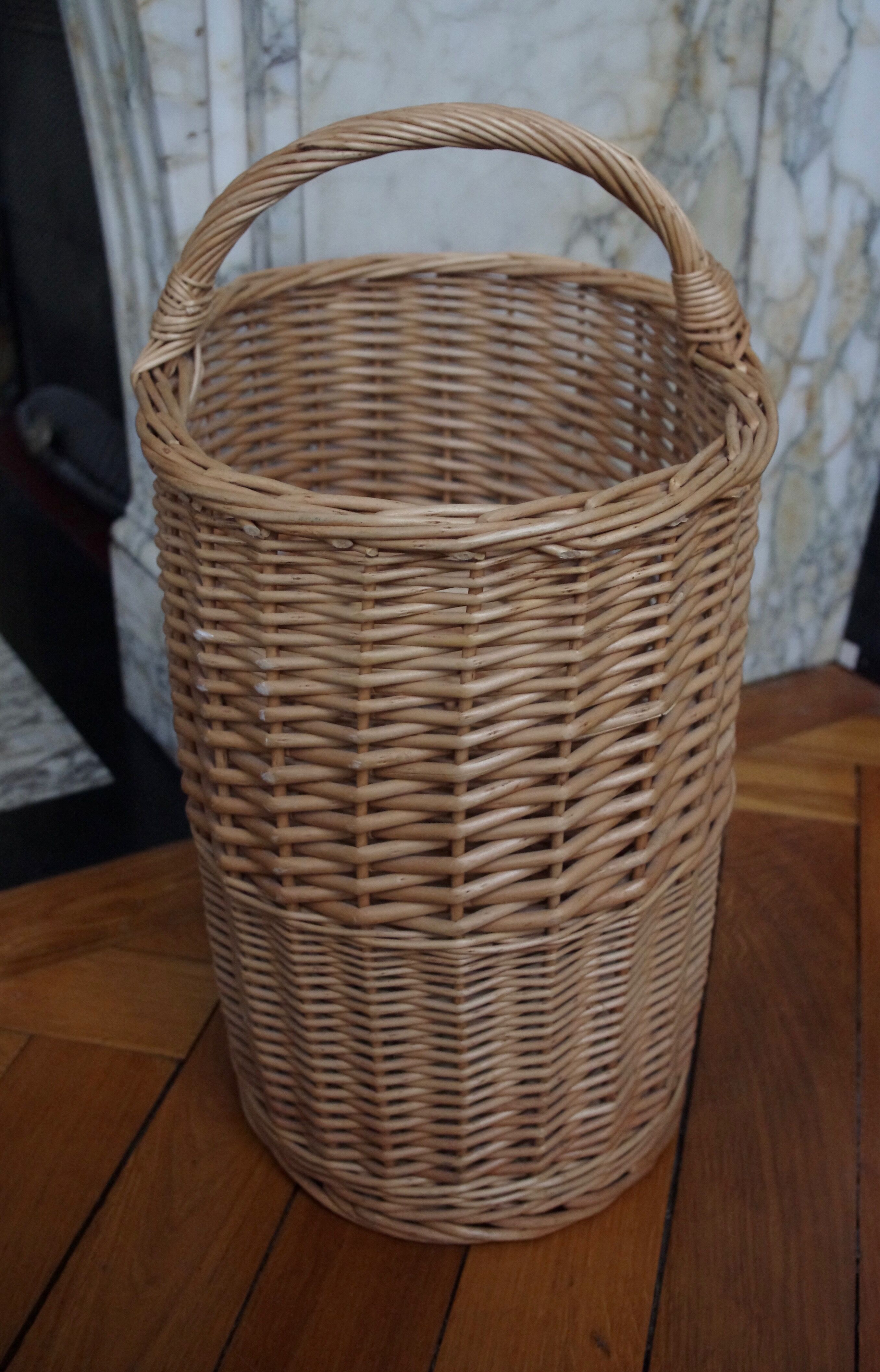 Rattan stair basket