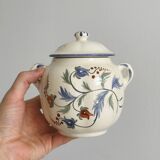 Ceramic condiment pot, hand painted sugar pot