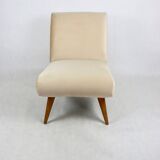 Vintage Loft armchair from the 70s beige champagne velvet