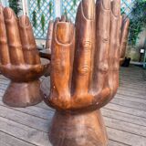 Set of 6 wooden "hand" chairs