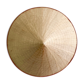 Chapeau tressé décoration murale
