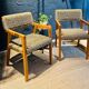 Pair of Olivier de Schrijver armchairs in water hyacinth