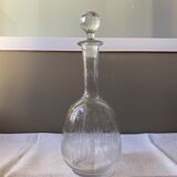 Carafe en verre taillé avec décors floral