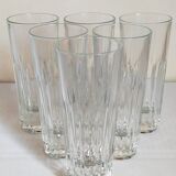 Six verres à anisette de bistrot vintages