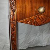 Coiffeuse art deco en acajou miroir triptyque
