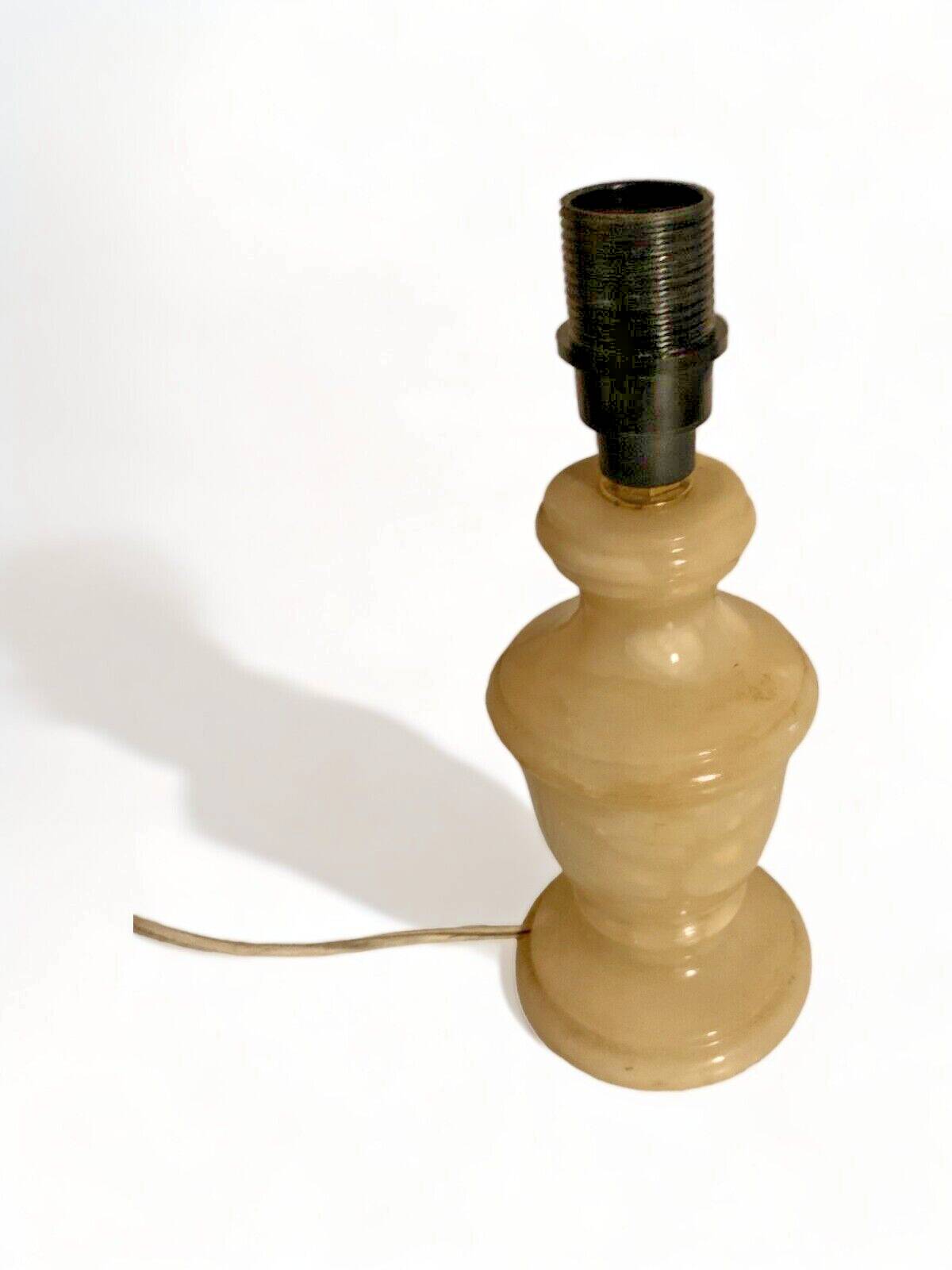 Cut stone lamp base 1960 alabaster 22cm bedside vintage old old vase shape