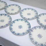 Series of 10 old Terre de Fer plates by L.G. for the earthenware factory of Clairefontaine