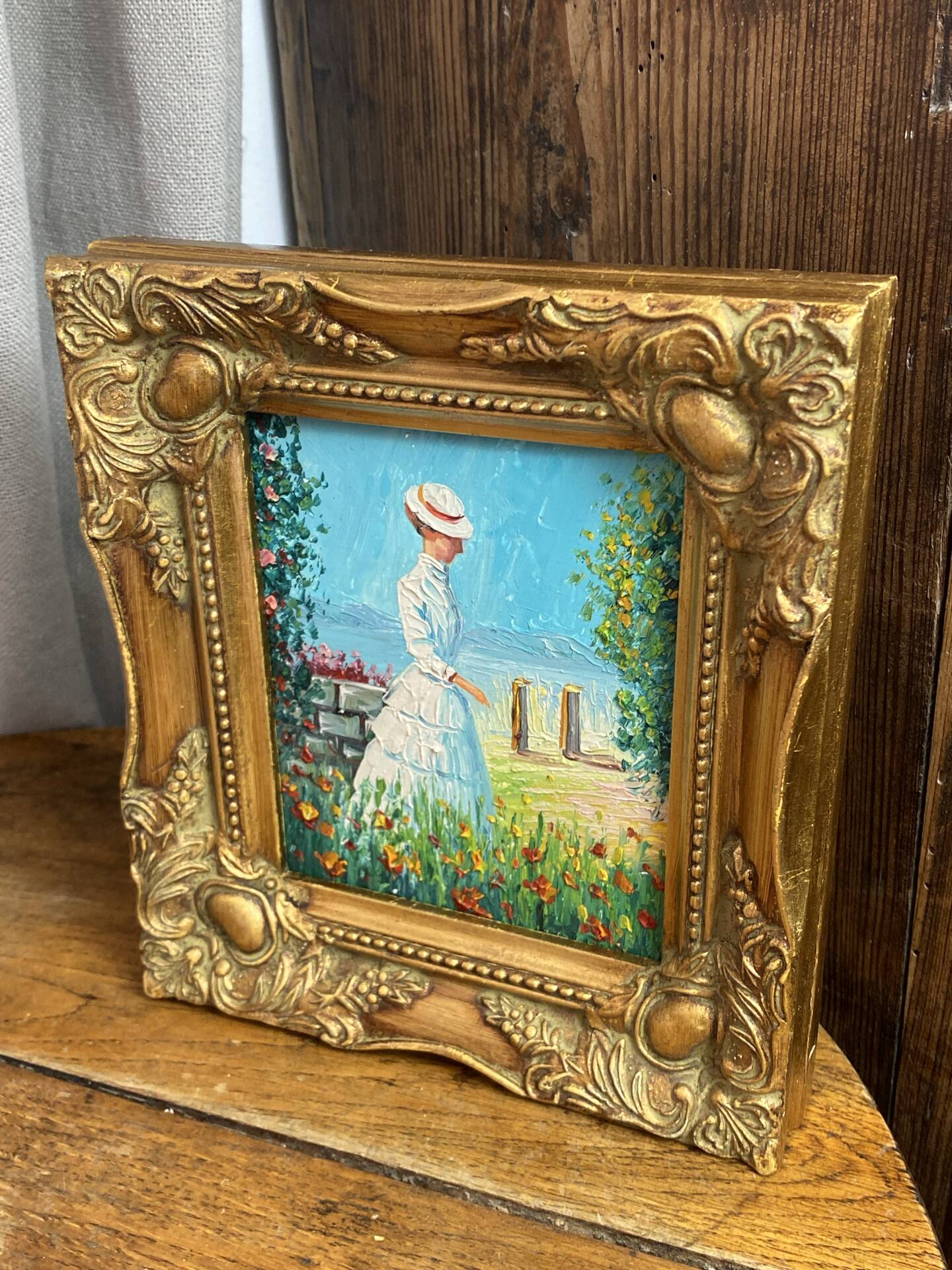 Painting on isorel, wooden frame