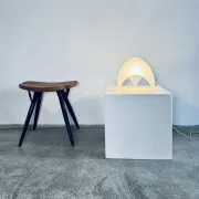 Frosted Glass 'Coque' Table Lamp By Elio Martinelli For Martinelli Luce, Italy, 1970S