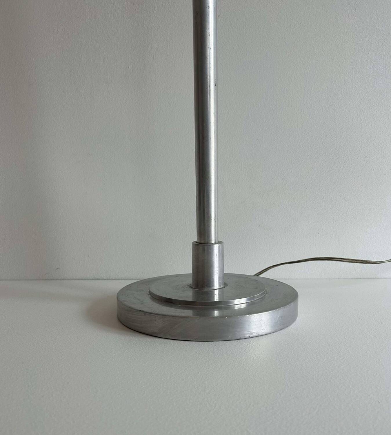 XL table lamp, chromed metal, France 1920