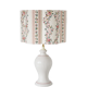 Vintage table lamp "St Michael" – Ribbed ceramic and country print