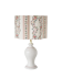Vintage table lamp "St Michael" – Ribbed ceramic and country print