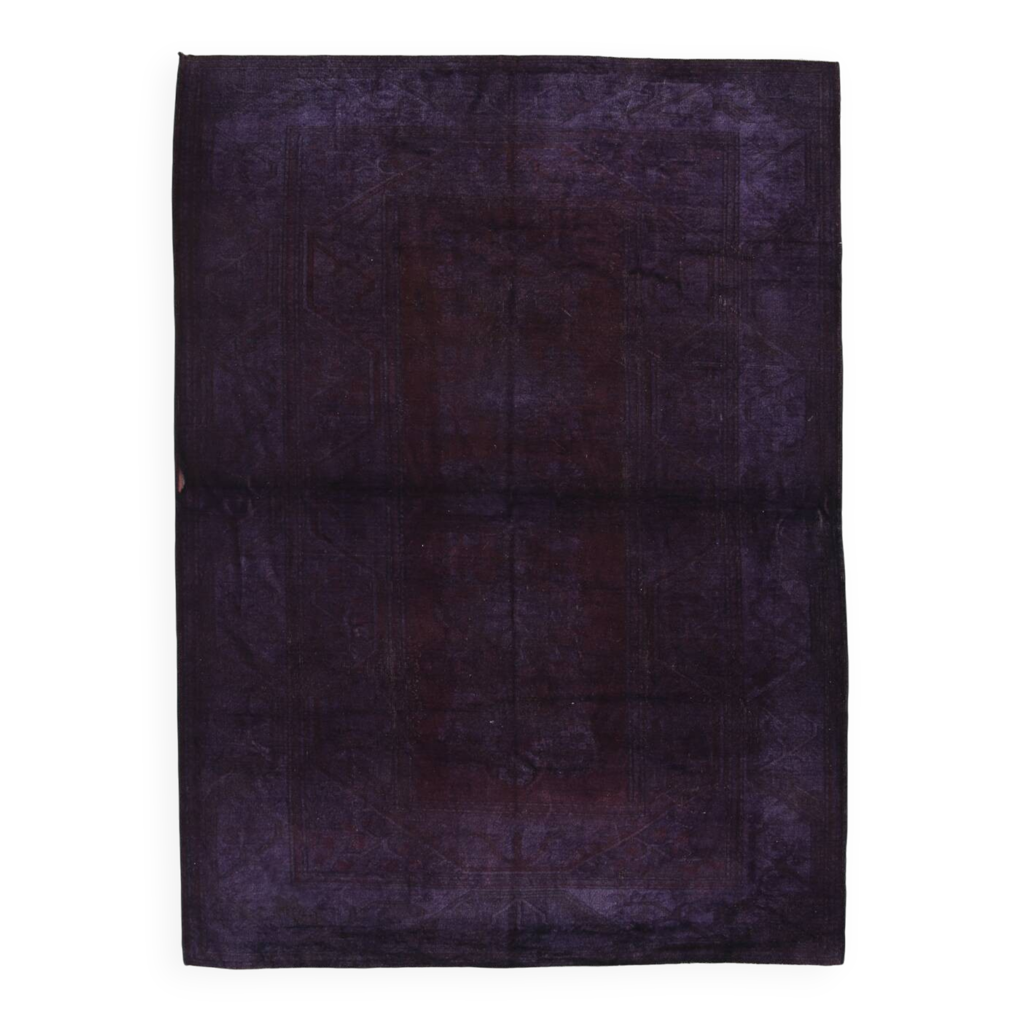 7x10 Dark Purple Turkish Vintage Rug, 215x292 Cm