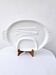 Large compartmented asparagus dish vintage white ceramic slush 43.5x28 cm