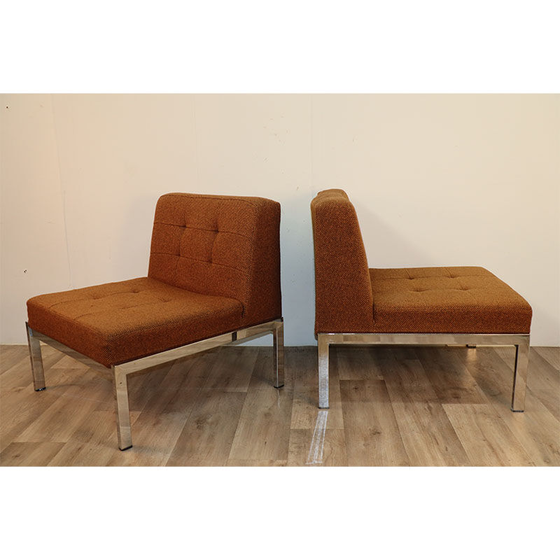 Pair of chauffeuses "Samouraï" by Joseph André Motte Airborne edition, 1960
