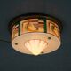 Art Deco Hand Painted Glass Flush Mount, 1920s