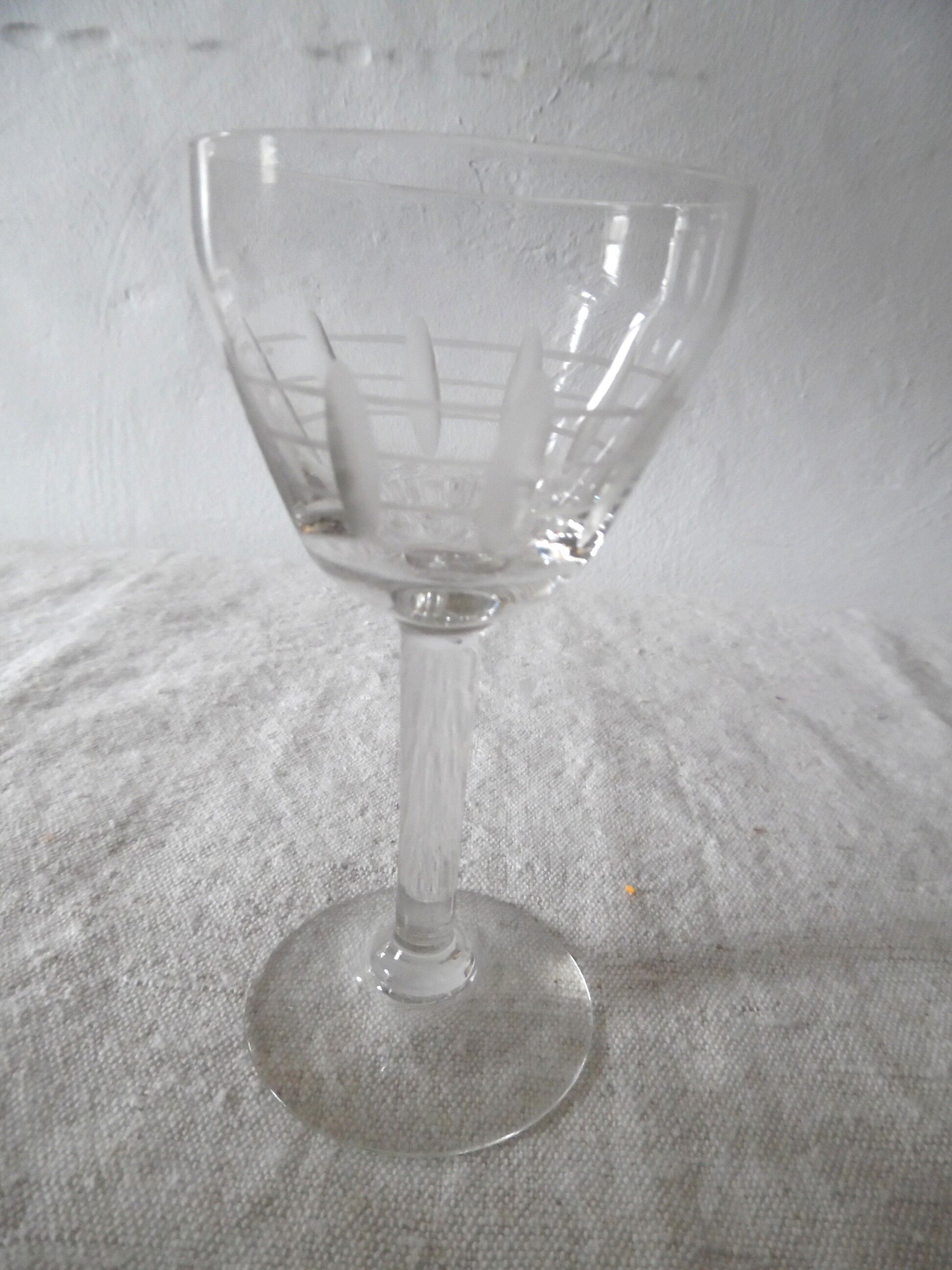 8 carved Crystal glasses