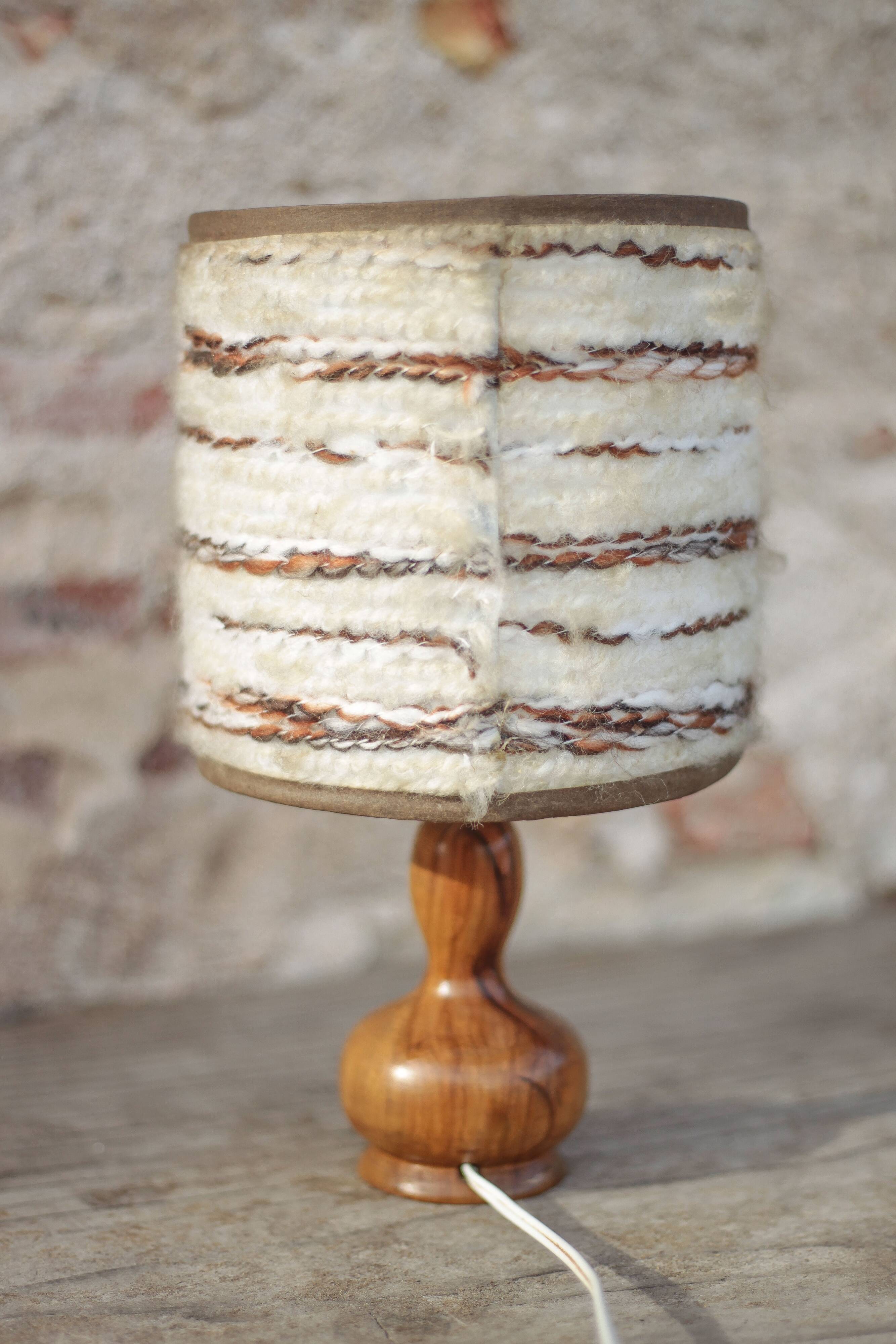 Vintage table lamp, vintage lamp, wooden base lamp with shade.