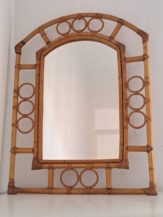 Vintage bamboo mirror