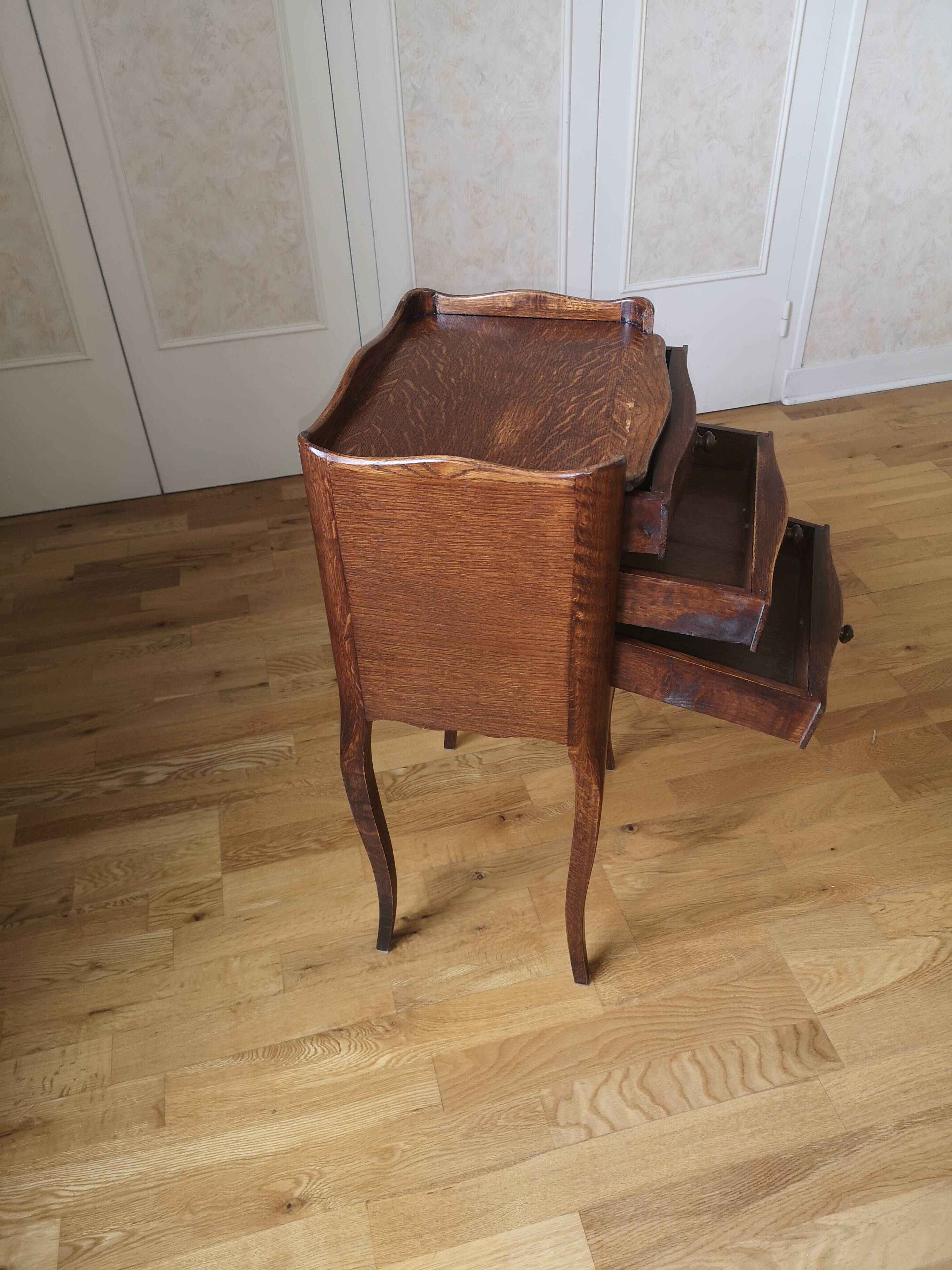 Petit meuble d’appoint / chiffonnier 3 tiroirs en bois – Style rustique