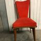 Suite de 6 chaises vintages scandinaves rouges