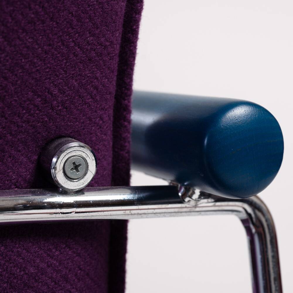 Fauteuil lounge Thonet Wulf Schneider s320 en laine violette, années 1980