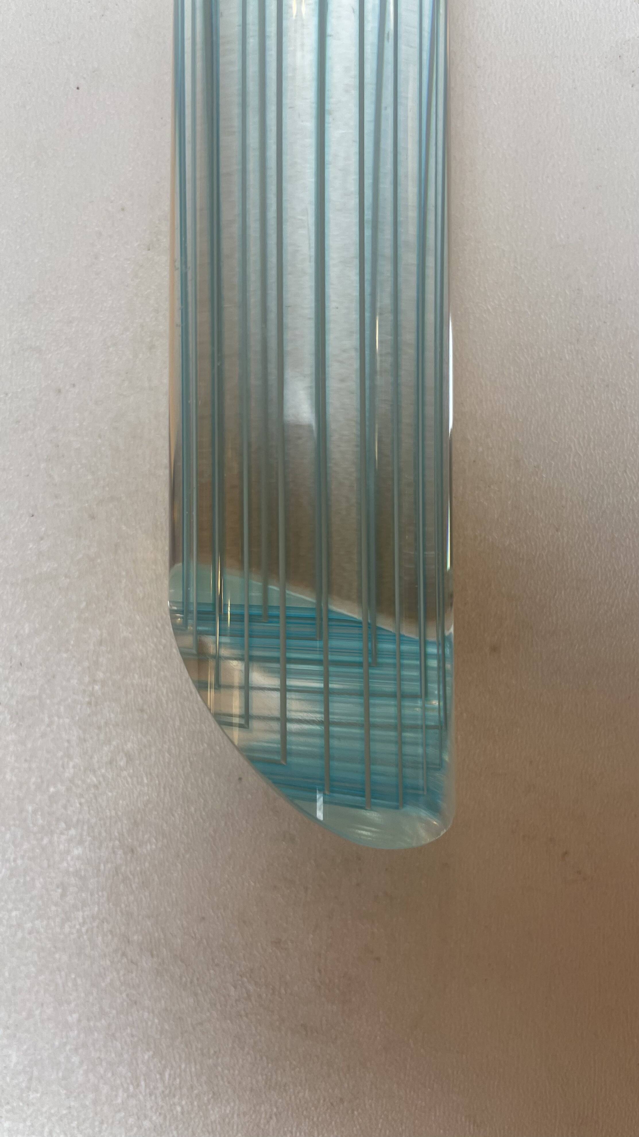 Lampe de plafond striée Murano, années 1980