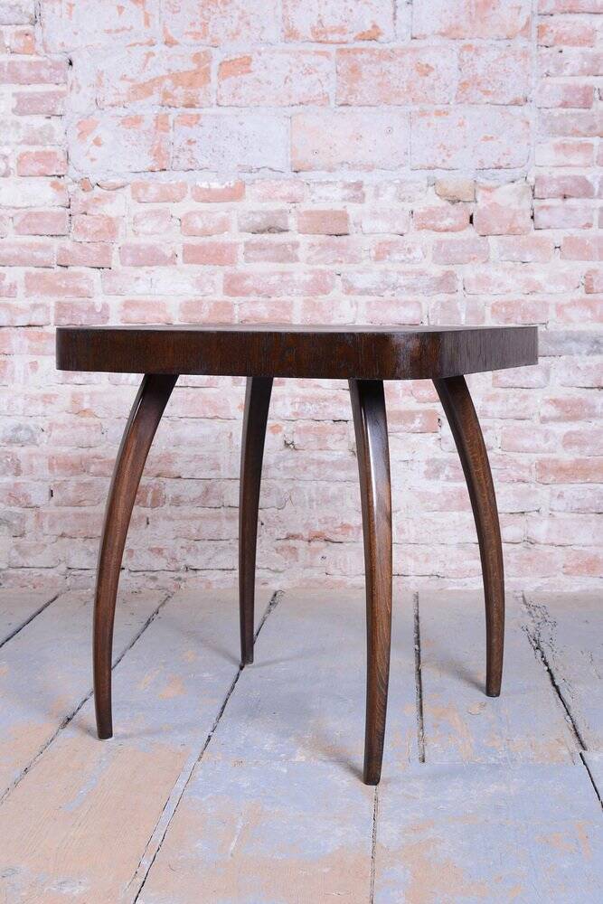Art Deco Spider Table in Oak by J. Halabala for Up Závody, 1940s