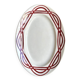 Oval dish in burgundy ironstone