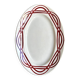 Plat ovale en terre de fer bordeaux