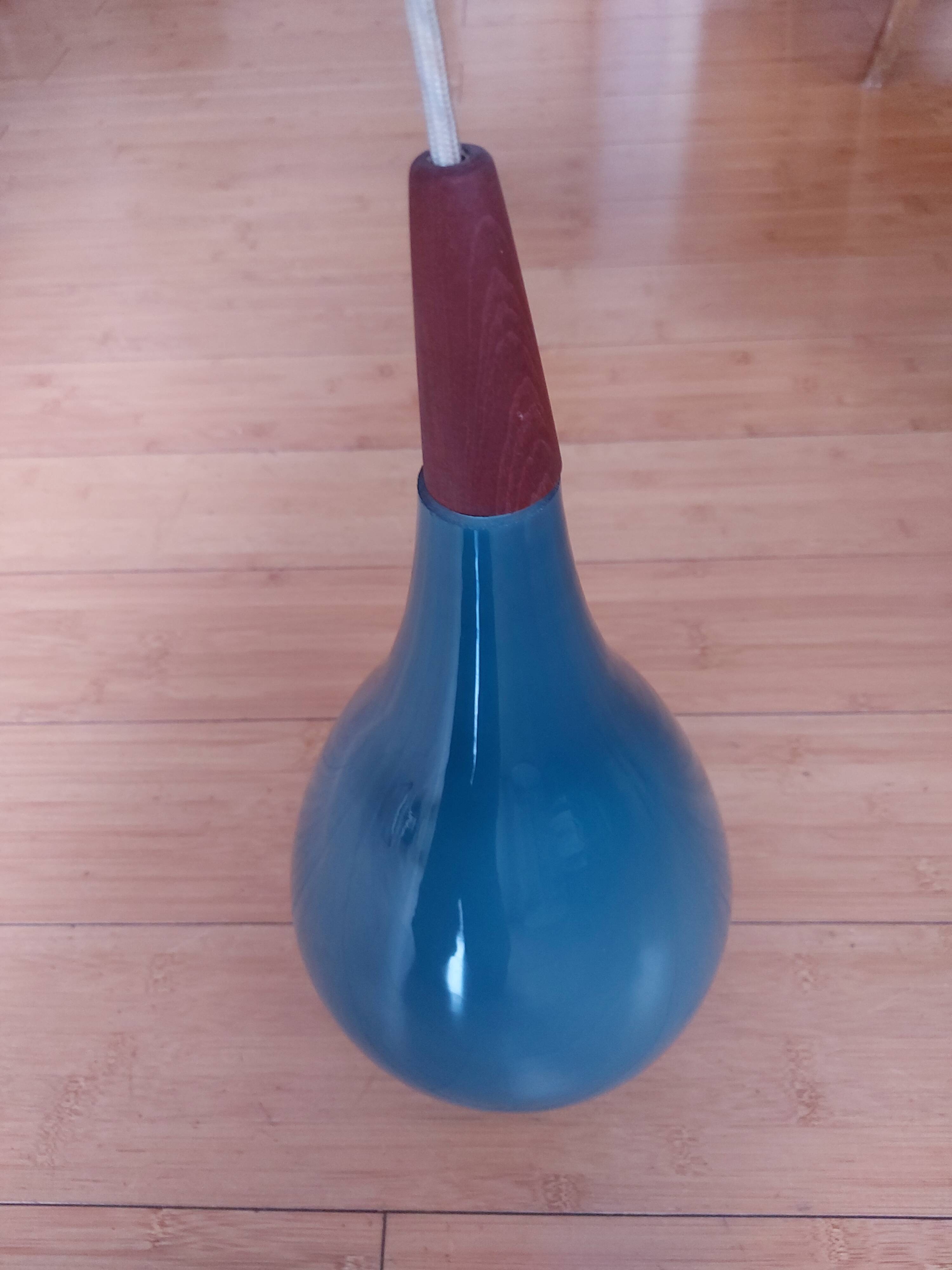 Scandinavian glass pendant light Holmegaard 50, 60's