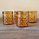 4 amber glasses with diamond tip decoration, brand Pernod SA