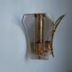 Wall lamp two fires in brass and curved glass from the 80s